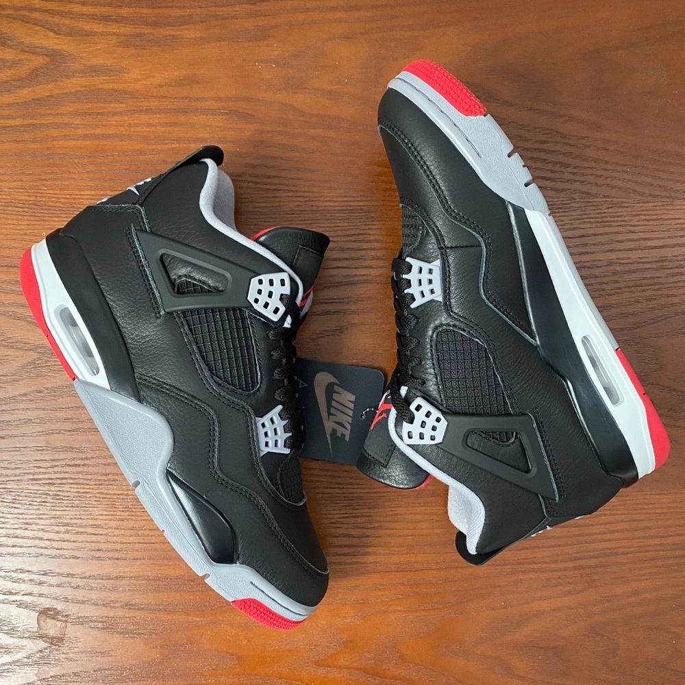 Air Jordan 4 Retro 'Bred Reimagined' 2024 -Men's Classic Sneakers Shoes - Picture 2 of 5